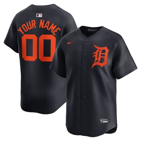 Men’s Detroit Tigers Nike Navy Alternate Limited Custom Jersey